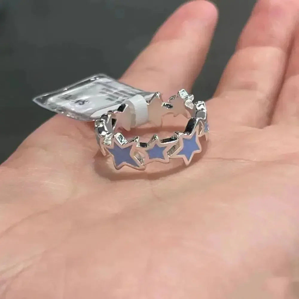 1/3pcs Set Ins Irregular Star Rings for Women Geometric Kpop Finger Buckle Jewelry Accessories Y2K Open Ring Christmas Gift