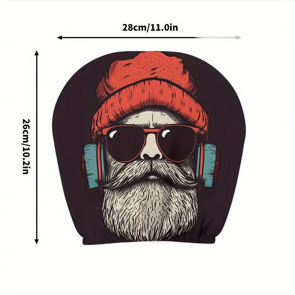 2pc Halloween Face Printed Car Pillowcase Soft Comfortable Decorative Washable Polyester Fabric Cushion Cover Auto Seat Headrest