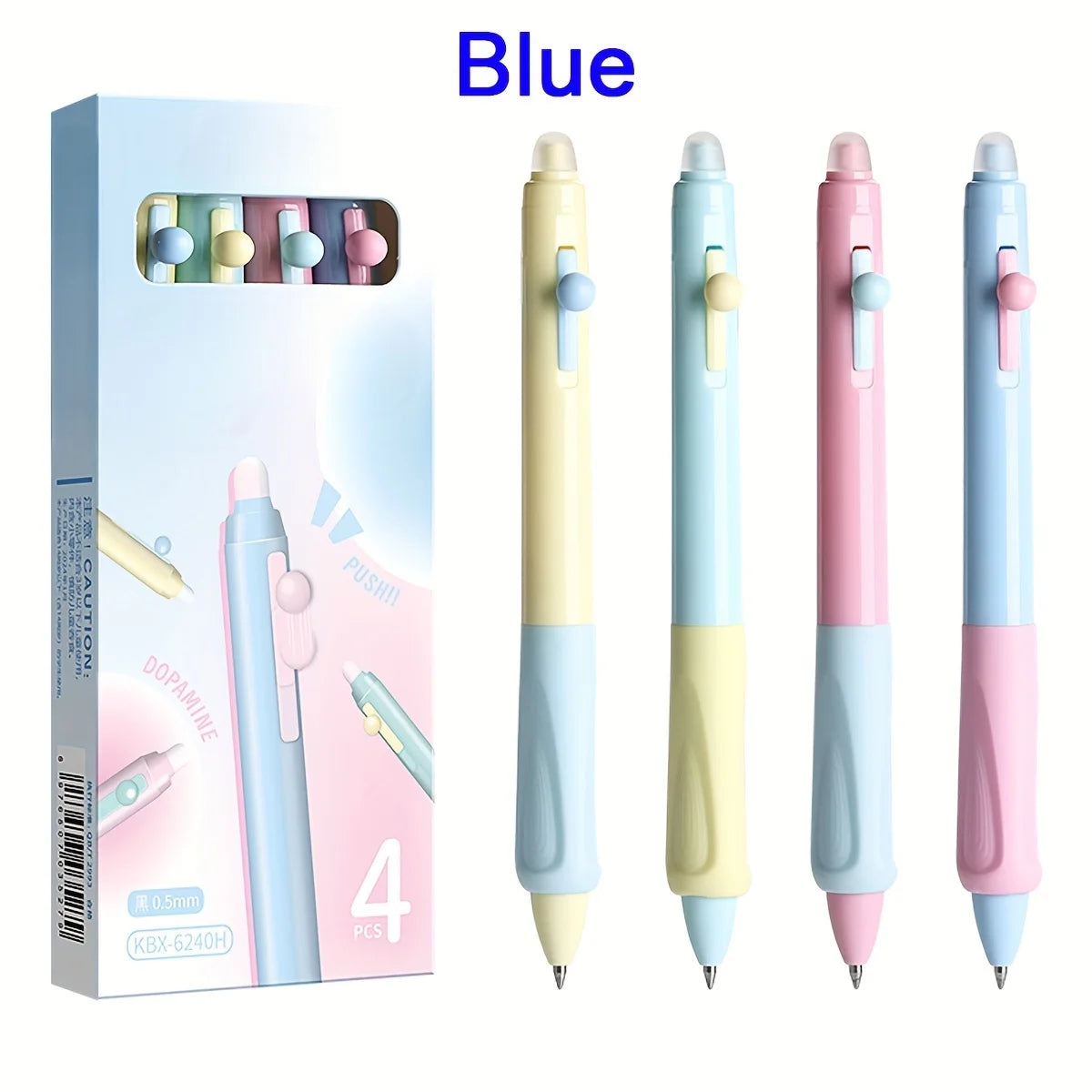 4Pcs/Box Retractable Erasable Gel Pens Fine Point 0.5 mm No Need for White Out, 4pack Black/Blue Ink for Completing Sudoku and C