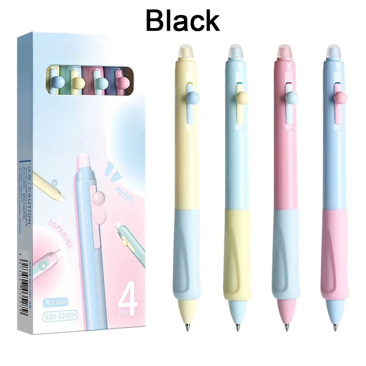 4Pcs/Box Retractable Erasable Gel Pens Fine Point 0.5 mm No Need for White Out, 4pack Black/Blue Ink for Completing Sudoku and C