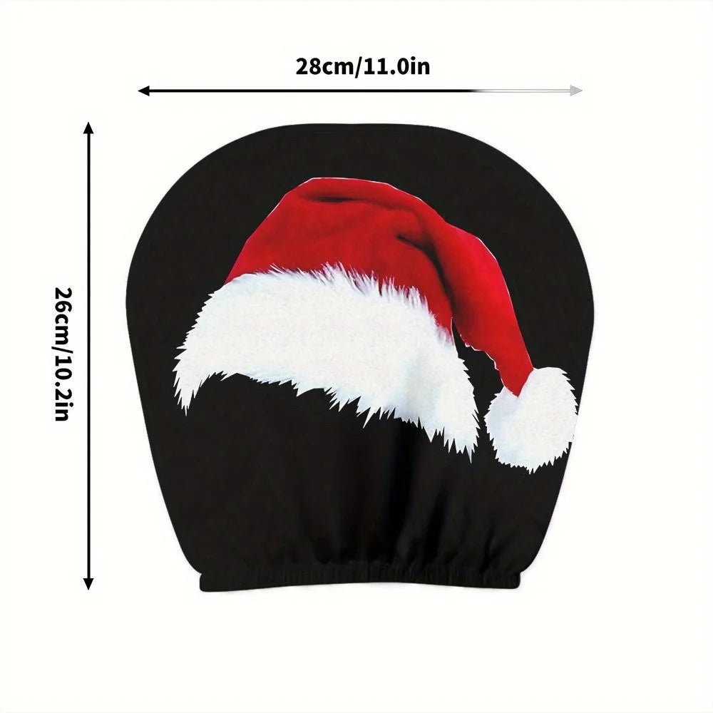 2pc Halloween Face Printed Car Pillowcase Soft Comfortable Decorative Washable Polyester Fabric Cushion Cover Auto Seat Headrest