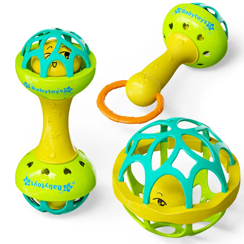 3/1pcs Toddler Double-headed Hand Rattles Soothing Hand Grip Rattles Toys Baby Rattle Baby Nibbling Toys Baby Toys Inflat Hammer