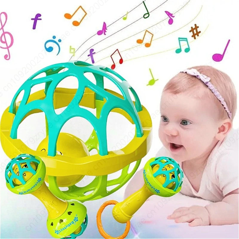 3/1pcs Toddler Double-headed Hand Rattles Soothing Hand Grip Rattles Toys Baby Rattle Baby Nibbling Toys Baby Toys Inflat Hammer