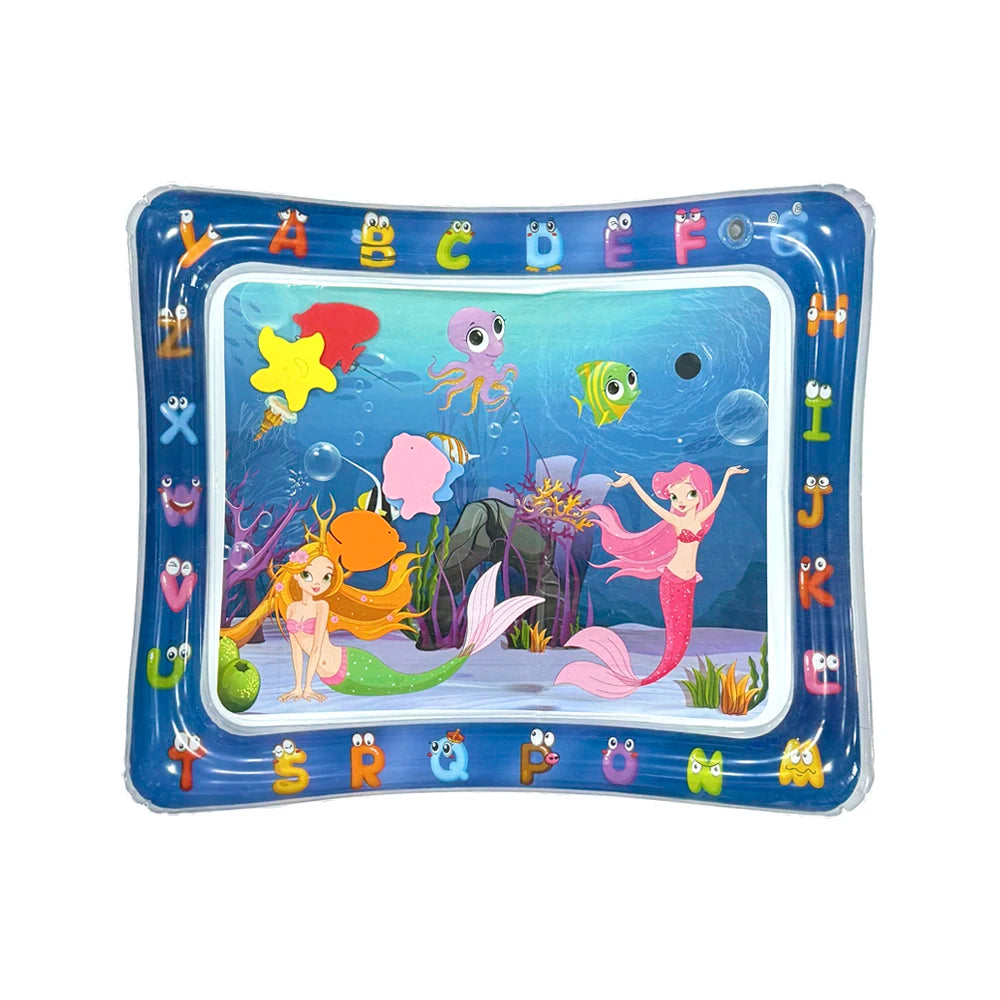1pc Inflatable PVC Playing Mat Mermaid Pattern Baby Play Water Mat Toddler Pad Kids Early Education Activity Toys Mat Cushion